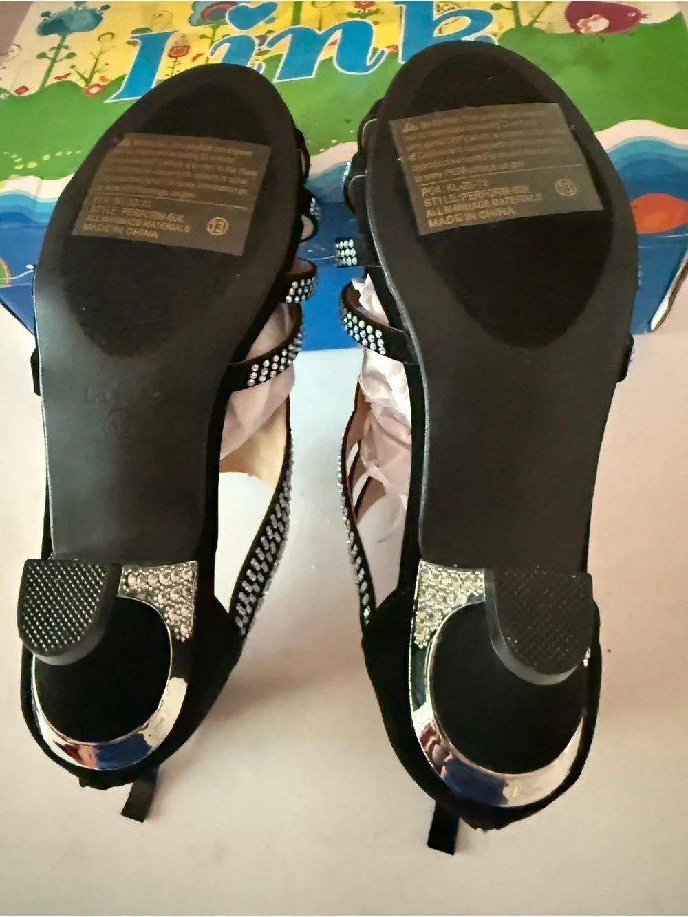 Link Absolex Perform Girls' Black Rhinestone Dress Heels Little Girls 13Y